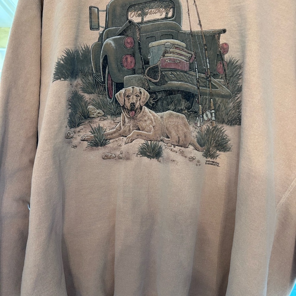 Northern Reflections Tan and Brown Crew Neck Sweater
